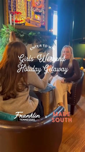 We’re getting in the holiday spirit early this year and gifting one lucky winner a girls’ weekend in Franklin during the 2025 Made South Holiday Market, happening November 21-22! 🎄 Here’s what’s included: - Two-night stay at @harpethhotel (11/21-22) - $100 gift card to @groundflooryoga - $150 gift card to @eatflowerchild - $100 gift card to @perennbakery - $100 gift card to @mimianddottie / @jondie - $50 gift card to @stablereserve - 4 tickets to Made South Holiday Market’s VIP event on 11/21 ➡