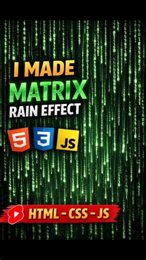 This code instantly made MATRIX RAIN 💚💜 | #coding #javascript #codingshorts