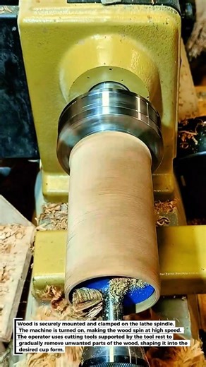 WOOD LATHE MACHINE! Turning Raw Wood into Wooden Cups