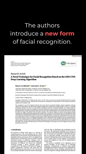 JournalClub.io on Instagram: "A Novel Technique for Facial Recognition Based on the GSO-CNN Deep Learning Algorithm"