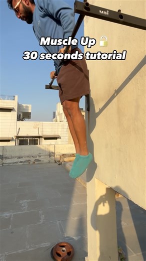 Raghav Maheshwari | Muscle Up - Explosive pull up plus dip. - Pull in C pattern ⤴️, if you pull like a pull(I) pattern, bar gets in the way - Kip (knees to... | Instagram