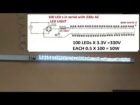 100 led in series with AC 230V OR 120V making led light