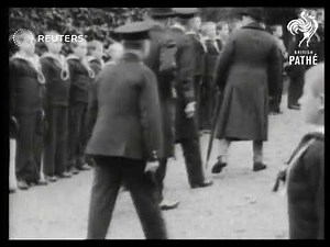 Prince Edward, the Prince of wales visits Royal Navy cadets at the training ship Mercury (1927)