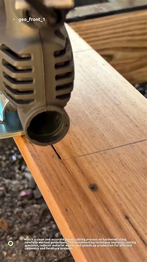 “Perfect Jigsaw Precision Cutting on Hardwood! Satisfying Carpentry Process”