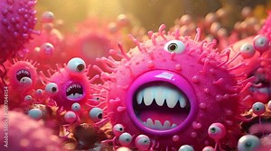 video of Cartoon microbe