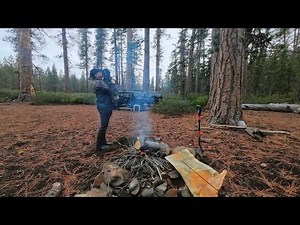 Cozy Hot Tent Camping Night Under the Stars – Central Oregon Mountains with My Dogs