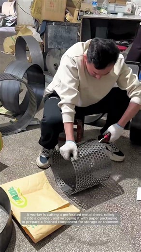 Forming and Packing a Perforated Metal Cylinder