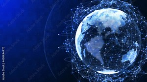 Global network connection concept. Big data visualization. Social network communication. Loop global computer networks. Internet technology Business Science. Business global network connection. 4K