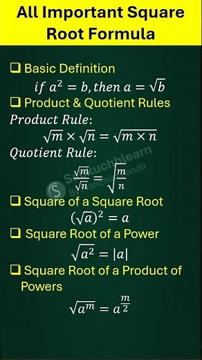 All Important Square Root Formulas | Quick Maths Tricks for Class 8