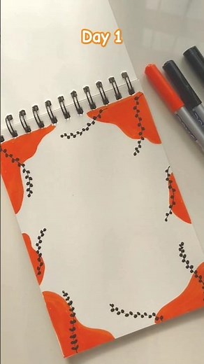 Day 1/ 30-Day Notebook Border Design Challenge – Easy & Creative Ideas
