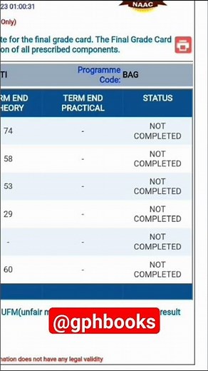 IGNOU Grade Card Status not completed #ignou #shorts #trendingshorts