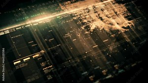 Advanced data matrix simulation UI with cutting-edge digital environment with a dynamic and immersive display of interconnected data matrix information networks systems background