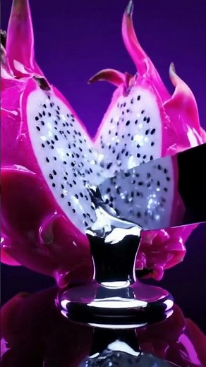 GLASS DRAGON FRUIT SLICED 🔮 | Alien Glow + Mercury Juice | Surreal ASMR 4K" #asmr