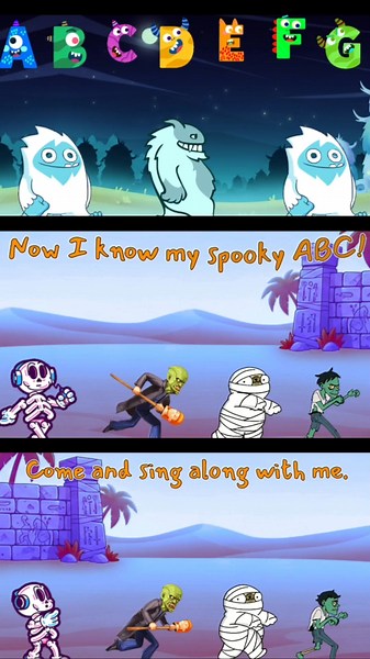 Spooky Alphabet Song for Kids Fun ABC A to Z Sing Along Halloween Learning #cocomomokidstv