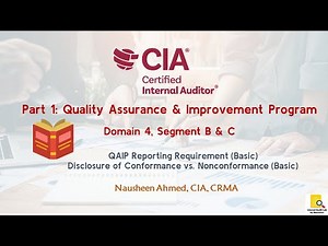 CIA Part-1: Quality Assurance and Improvement Program - Video 2