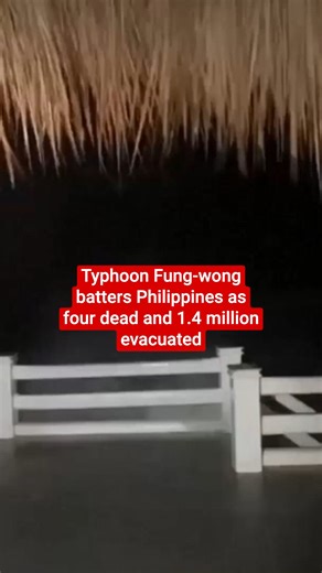 Typhoon Fung-wong blew out of the northwestern Philippines after setting off floods and landslides, knocking out power to entire provinces, killing at least four people, and displacing more than 1.4 million others | The Independent