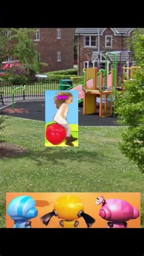 Ninki, Twist, and Kit watching Emma bouncing on her big red bouncy ball @Jackzilla2006