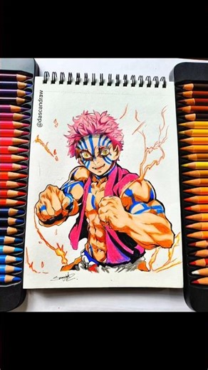 Akaza Drawing | Anime art ​#demonslayerart #akaza #animeart