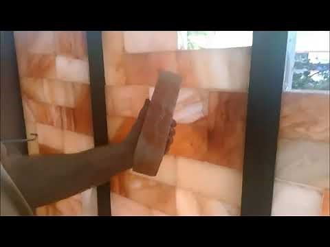 Build Himalayan Salt Wall with Salt Blocks Bricks | Pink Salt Wall Installation - Himalayan Salterz