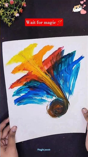 Diy Colorful Magic Art Video idea for kids 🌈🪄😱#youtubeshorts #diy #art #kids #shorts #craft #funny