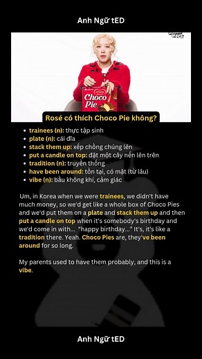 66K views · 1.5K reactions | Rose có thích Choco Pie không? #chocopie #roseblackpink #ielts | Anh Ngữ TED | Facebook