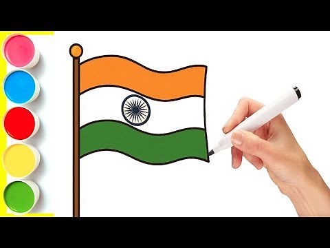 How to Draw Indian Flag for Independence Day | Easy Drawing for Kids
