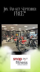 Starting September 2nd to September 16th Snap Fitness Spruce Grove is making it a little easier for you to fall back into your fitness routine by getting the month of September free! Save $59- $119 - pay only applicable sign up fees on all regular memberships. Offer available at front desk and on our website! Sign up and save! #sprucegrovefitness #snapfitness247 #sprucegrovebusiness #StonyPlain #sprucegrove #Snapfitness #parklandcounty #DealLocally #gym https://www.snapfitness.com/ca/gyms/spruce