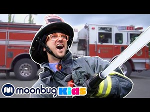 BLIPPI Visits a Firetruck Station | Moonbug Kids Play and Learn