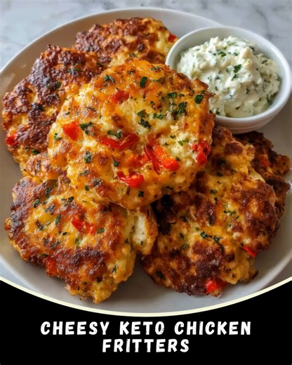 32K views · 174 reactions | Cheesy Keto Chicken Fritters (Low-Carb &...