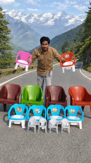Micro mini 4 chair 💺 and colour wali big chair unboxing 💯 #viralvideo