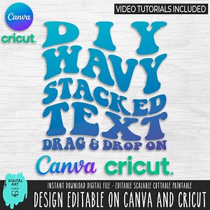 Wavy Stacked Alphabet, Canva Template, SVG Letters (digital Download) - Etsy