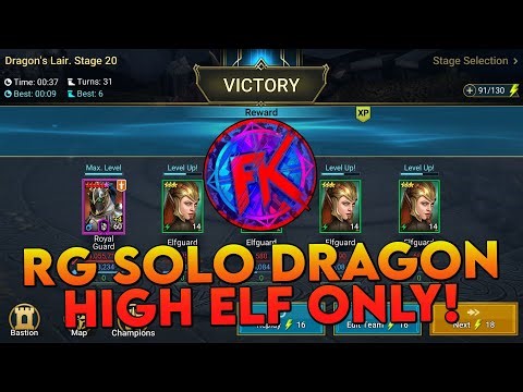 High Elves Only Royal Guard Solo Dragon! | Raid: Shadow Legends