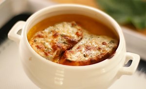 Two cheese creamy pumpkin soup Italian style
