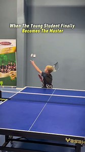 Young table tennis prodigy stuns his coach at the table