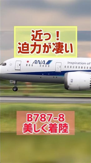 近っ！迫力が凄いB787-8の着陸#スカイパーク #飛行機 #ana