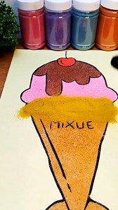 Mixue Ice Cream // Coloring Pictures With Sand While Telling Stories #sandpainting