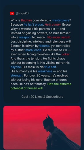 Why is Batman considered a masterpiece ? #batman #joker #villain #brucewayne #hyperkut