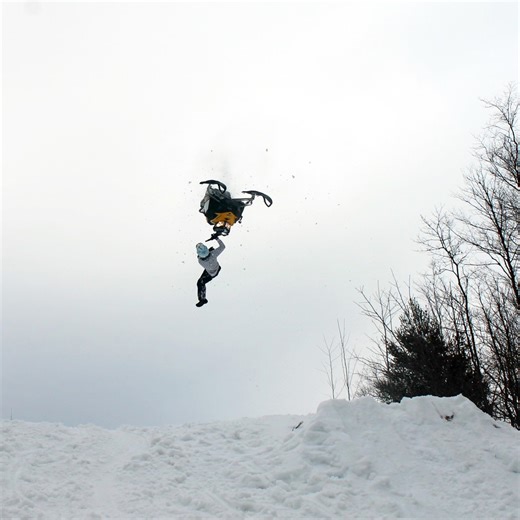 Will never forget calling up Tinger and asking him for advice before Joe tried this backflip. His advice was “Don’t F@$k up” 😂😂 #FlashbackFriday #fails #backflip | Sled Down Racing