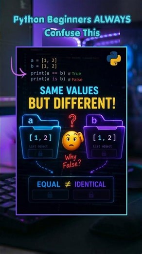 == vs is in Python (Most Beginners Get This Wrong) #shorts #coding #python #programming #operator