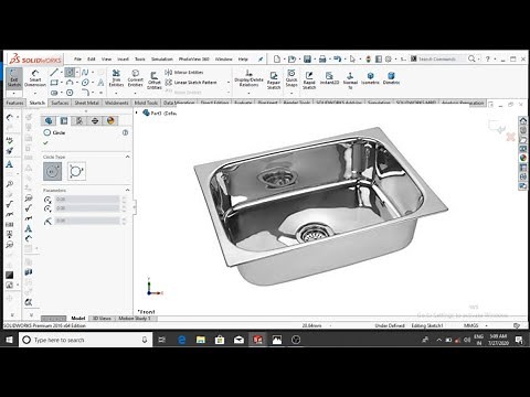 Solidworks Tutorials| Sketch Kitchen Sink in Solidworks