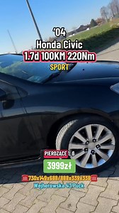 ‘04 Honda Civic Sport 1.7 100KM za 3999zł! | Skup AUT Puck Kaszub