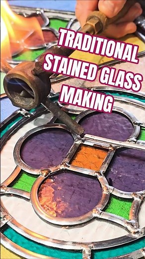 Flowers Stained Glass Entrance Making #stainedglass #glassart #craft