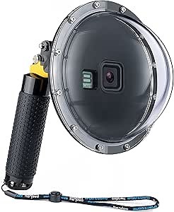 Waterproof Dome Housing Case for GoPro 8 with Front Screen Window, Floating Hand Grip, Trigger Underwater Diving Snorkeling Dome Port Photography Accessories for GoPro Hero 8 Black