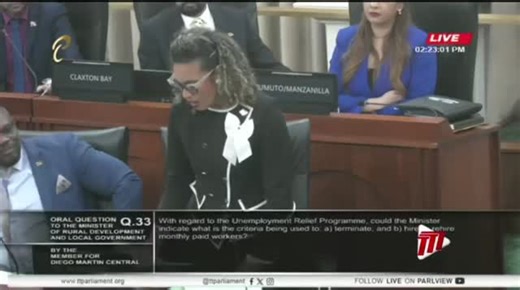 _crimewave tt news & media__ on Instagram: "Minister of Rural Development and Local Government Khadijah Ameen has once again defended the Government’s decision to wind up the Unemployment Relief Programme (URP) as part of a broader restructuring effort. The Government has stated that the shutdown is aimed to address issues such as corruption and the presence of “ghost gangs” within the programme."