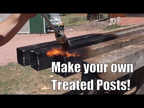 DIY Treating Fence Posts against rot & sealing concrete.