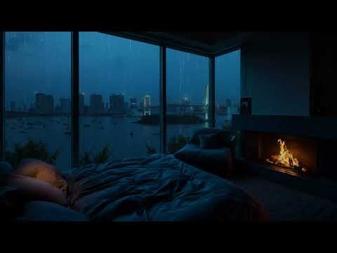 Dark Cozy Bedroom Rain 🌧️ Relaxing Window Sounds for Insomnia Relief