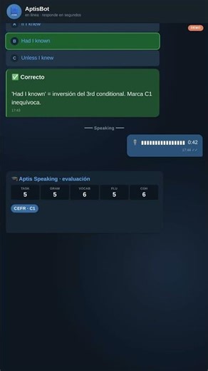Cómo se prepara el Aptis con un bot gratis (1 minuto)