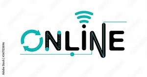 Lettering transformation cartoon 4k hd video. Online word animation: digital network connection, wireless Internet, data synchronization icon. For communication, shops, education or media business