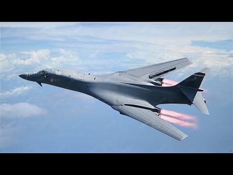 Monstrously Powerful US B-1 Bomber Activate Full Afterburner at High Altitude