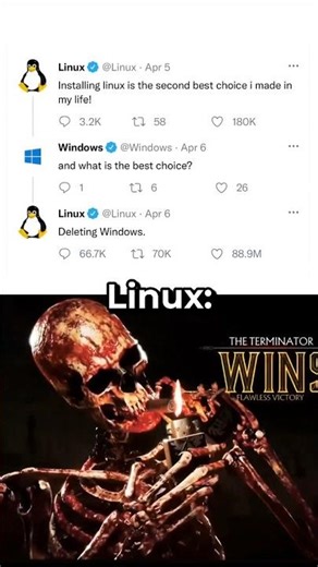 Linux is savage ☠️ #nobatidao #funnymemes #trending